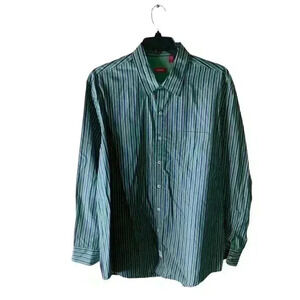 Izod Saltwater Shirt Stripe Button Front Pocket Long Sleeves Men's Size XL Top